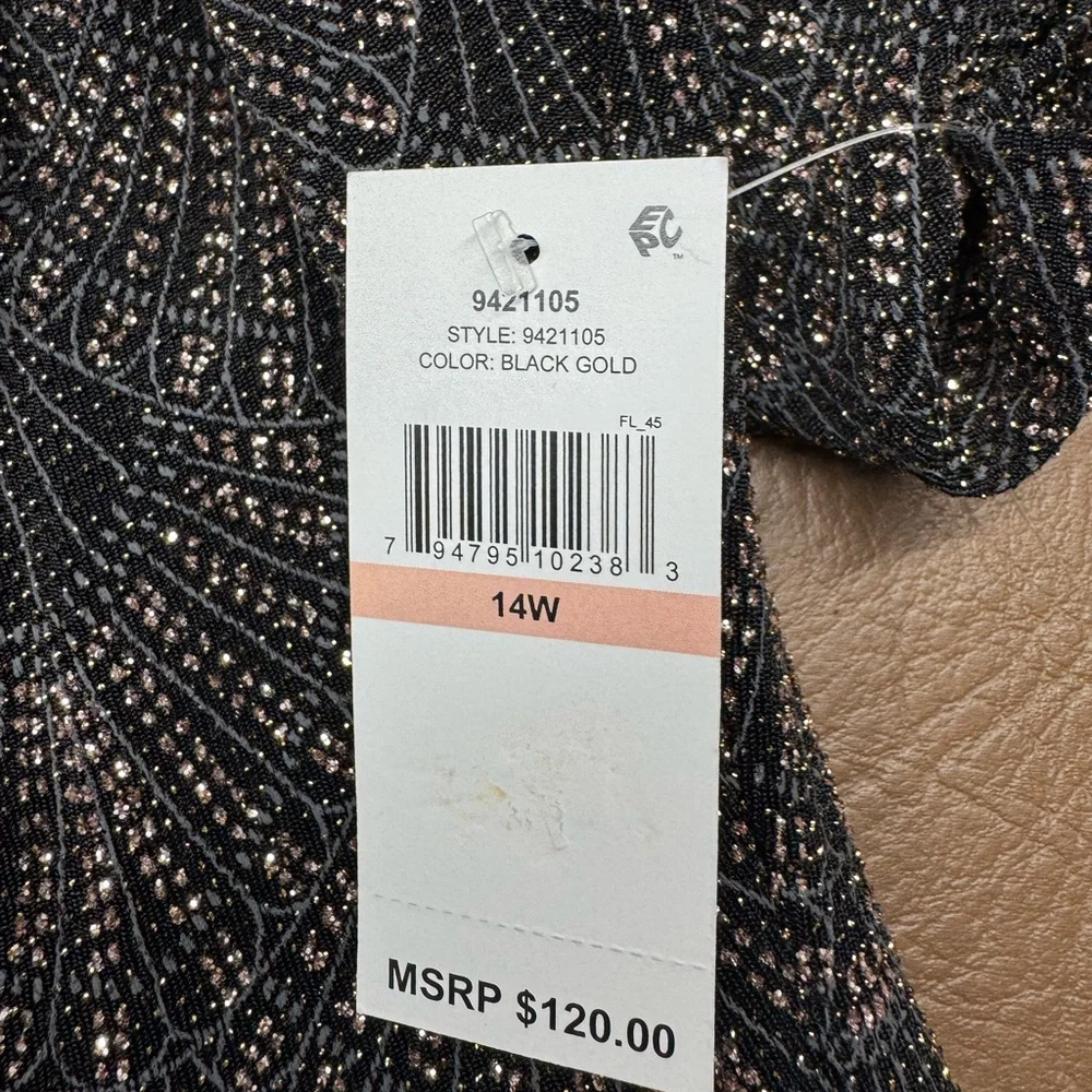 SLNY Printed Metallic Sequin Sheath Cocktail Evening Wear Dress Size 14